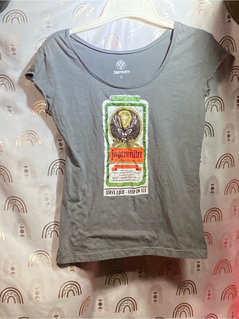 Jagermeister Gray Short Sleeve Logo Tee